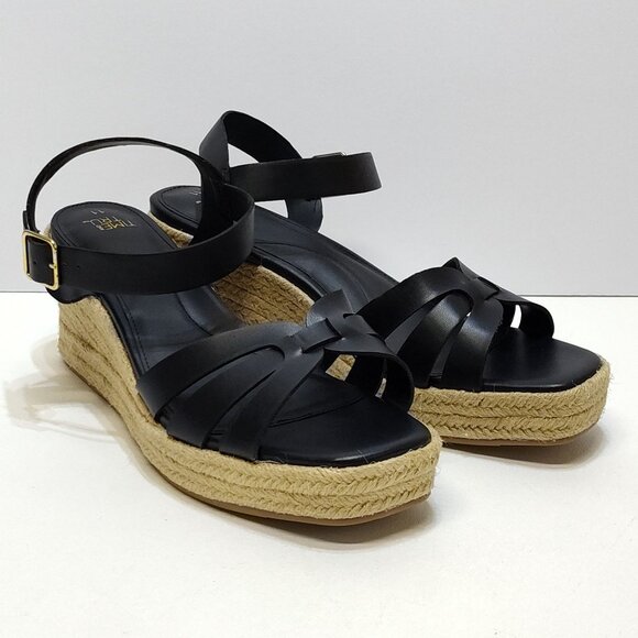 Time and Tru Espadrille Wedge Sandal Strappy Adjustable Ankle Strap Size 11 NWOT - Picture 2 of 11
